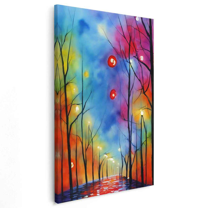 Infinite Echoes of Color: Vibrant Abstract Landscape Canvas Art Print