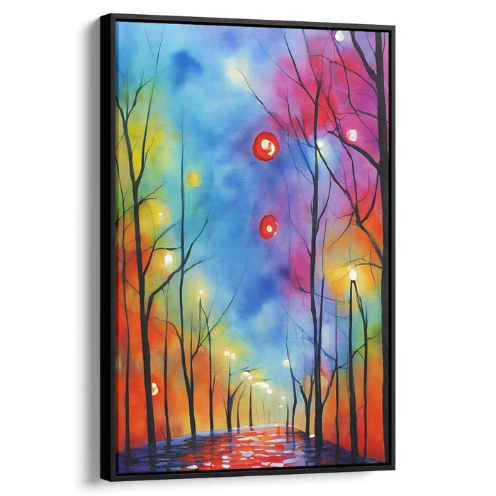 Infinite Echoes of Color: Vibrant Abstract Landscape Canvas Art Print