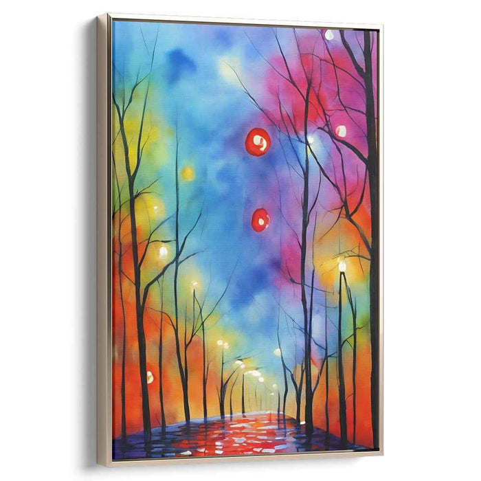 Infinite Echoes of Color: Vibrant Abstract Landscape Canvas Art Print