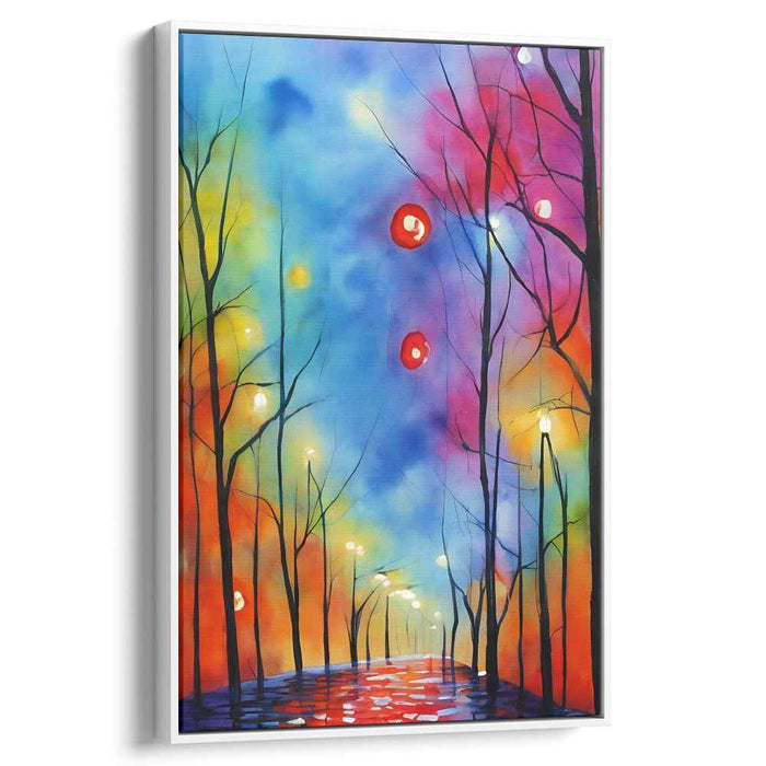 Infinite Echoes of Color: Vibrant Abstract Landscape Canvas Art Print