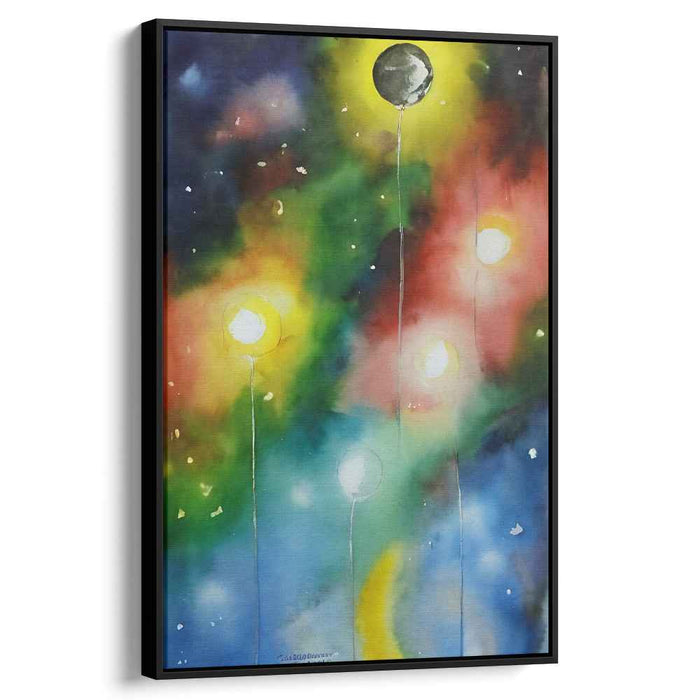 Whimsical Wanderlust Float: Ethereal Watercolor Balloon Journey