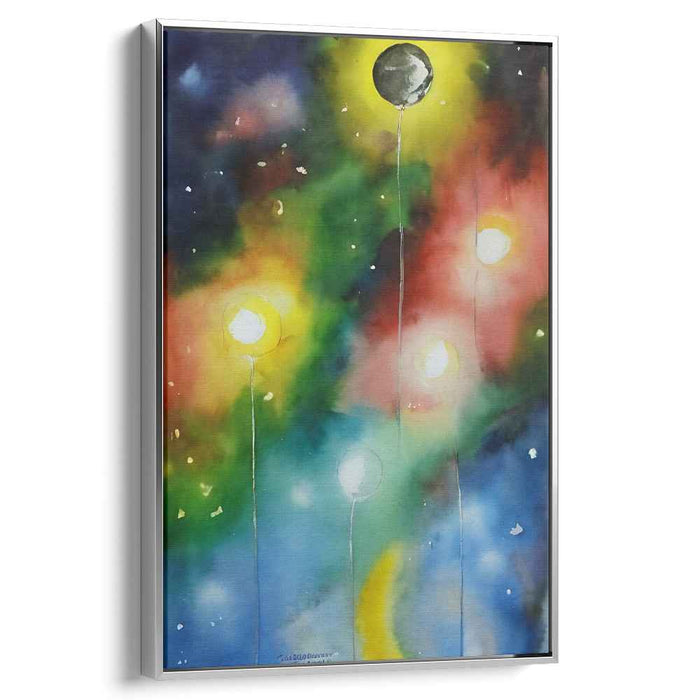 Whimsical Wanderlust Float: Ethereal Watercolor Balloon Journey