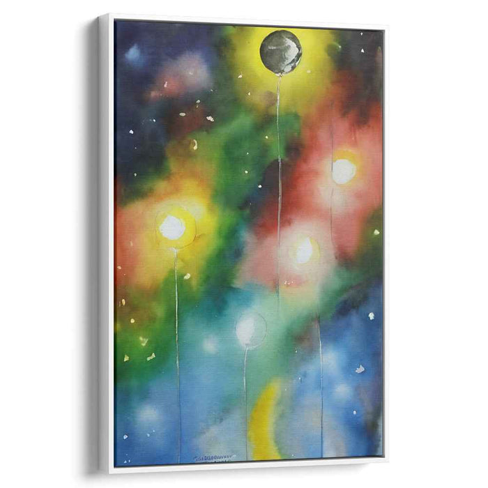 Whimsical Wanderlust Float: Ethereal Watercolor Balloon Journey