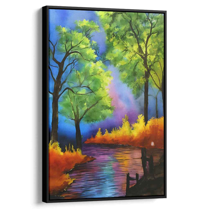 Dynamic Earth Tones: Vibrant Abstract Landscape Canvas Art Print