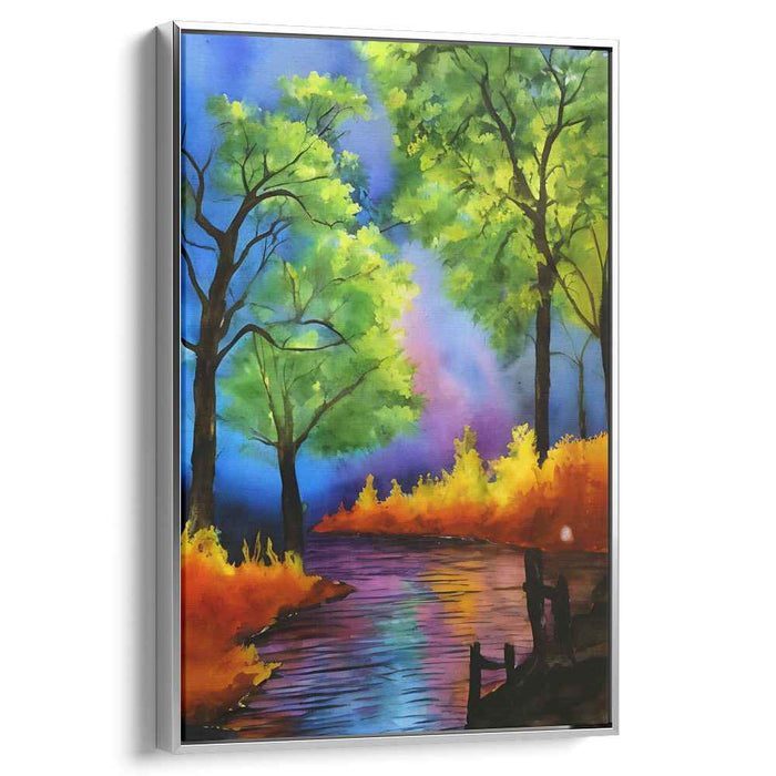 Dynamic Earth Tones: Vibrant Abstract Landscape Canvas Art Print