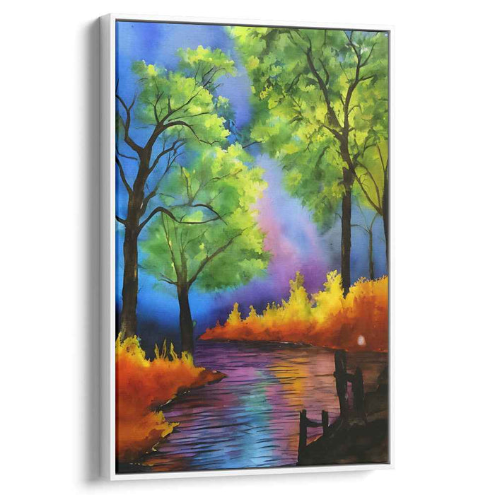 Dynamic Earth Tones: Vibrant Abstract Landscape Canvas Art Print