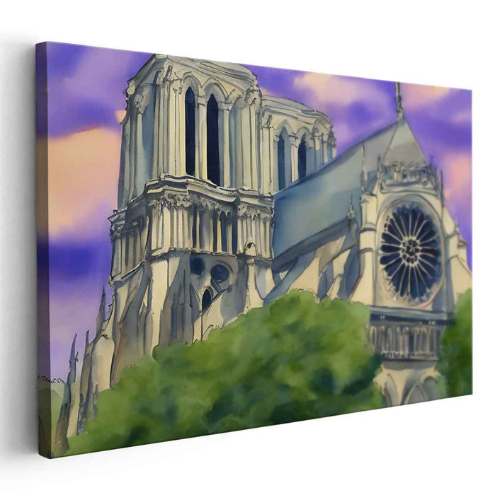 Gothic Whispers in Watercolor: Watercolor Tribute to Gothic Architecture