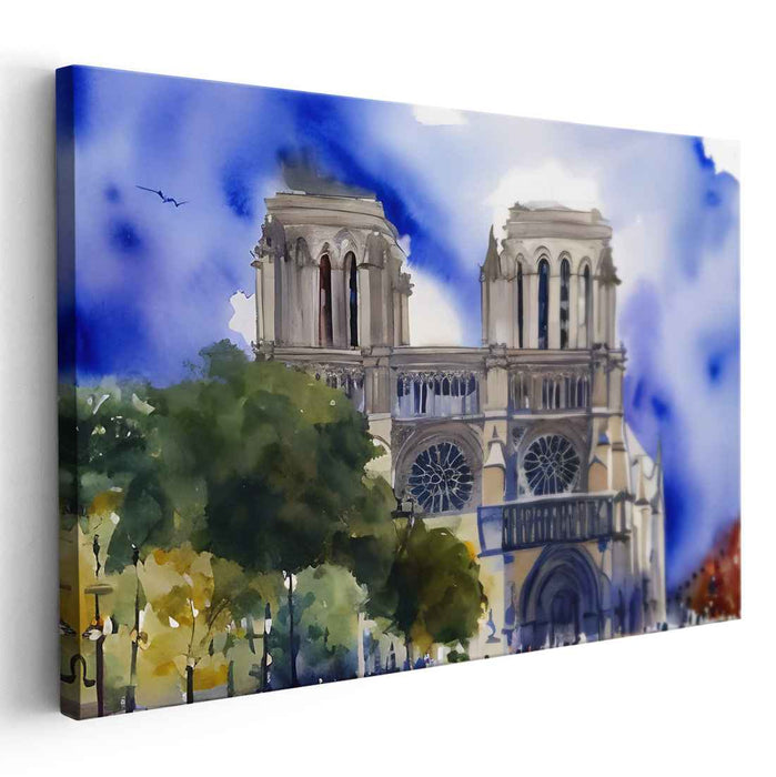 Ripples Of Shadowed Grace: Watercolor Elegance of a Gothic Icon