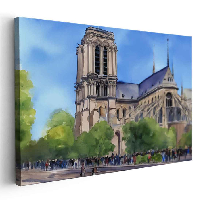 Eiffel Essence Drips: Watercolor Impression of Parisian Icon