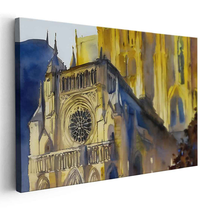 Ethereal Dusk Sanctuary: Watercolor Cathedral at Twilight