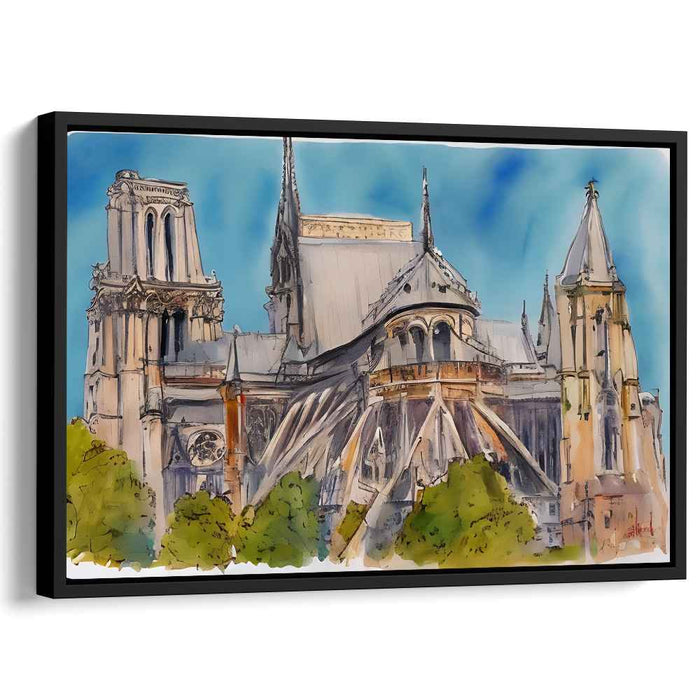 Inkwell Dreamscape: Watercolor and Ink Architectural Masterpiece