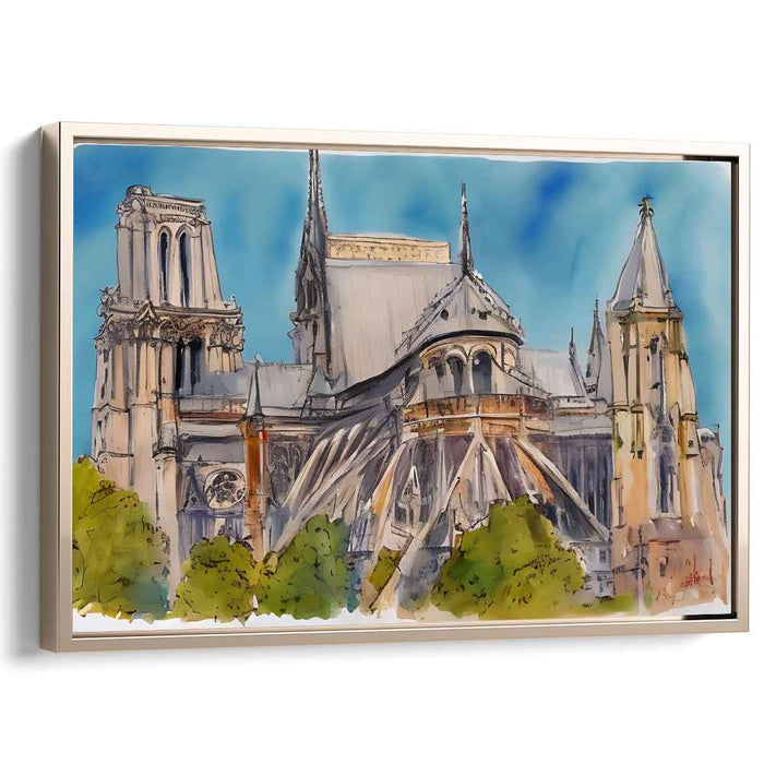 Inkwell Dreamscape: Watercolor and Ink Architectural Masterpiece