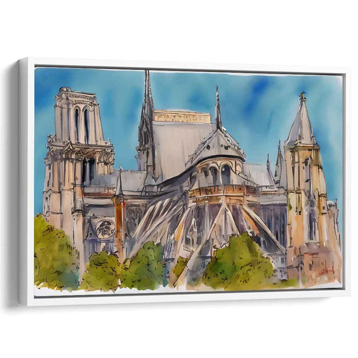 Inkwell Dreamscape: Watercolor and Ink Architectural Masterpiece