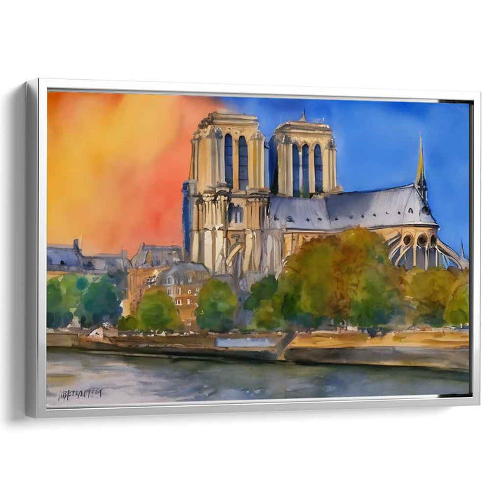 Luminous Prism Dreamscape: Watercolor Cathedral at Sunset