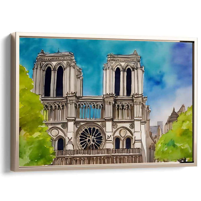 Misty Castle Dreams: Watercolor Architectural Splendor