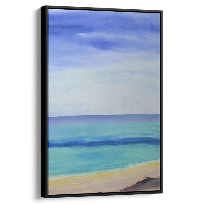 Ocean's Calm Grace: Serene Coastal Watercolor Art Print