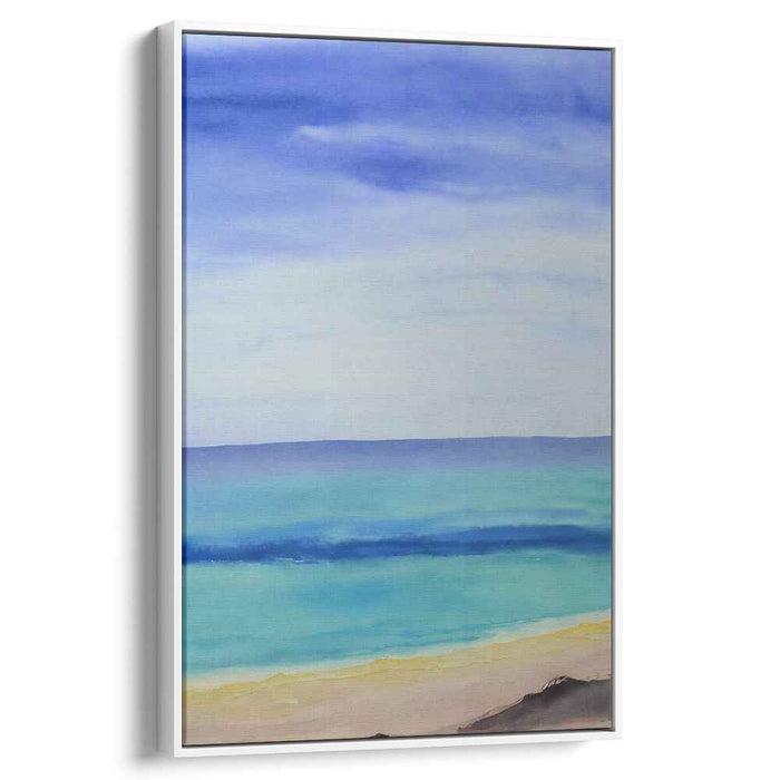 Ocean's Calm Grace: Serene Coastal Watercolor Art Print