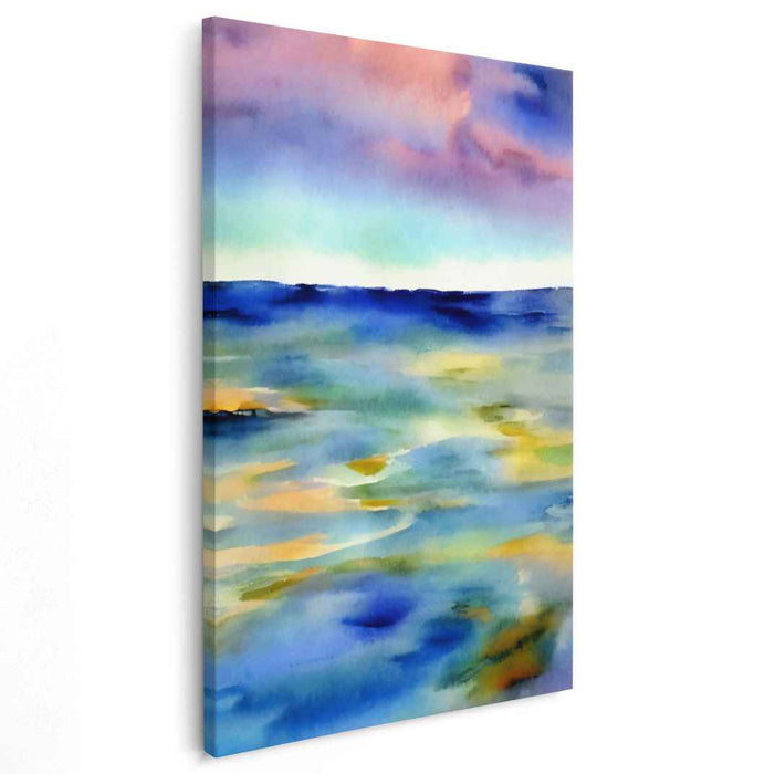 Briny Melodies: Watercolor Seascape Canvas Art
