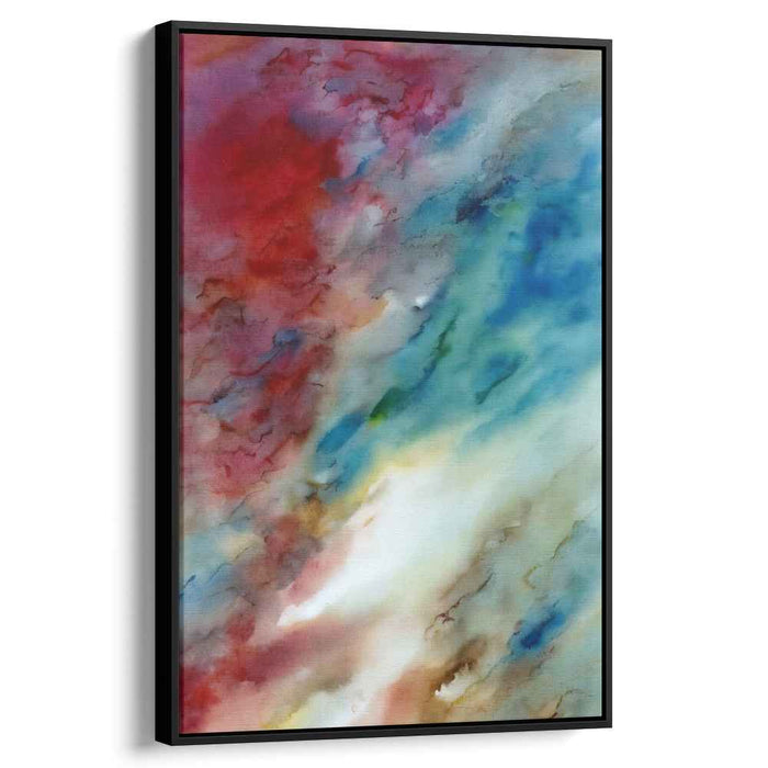 Sapphire Whispers Dance Gently: Abstract Expressionist Watercolor Canvas Art