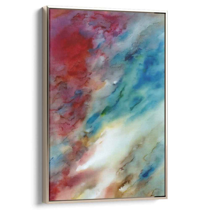 Sapphire Whispers Dance Gently: Abstract Expressionist Watercolor Canvas Art