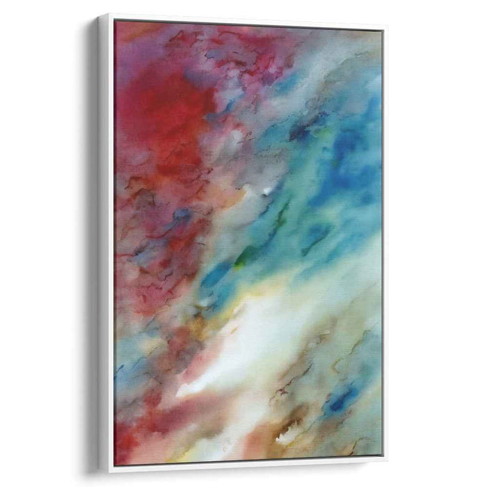 Sapphire Whispers Dance Gently: Abstract Expressionist Watercolor Canvas Art