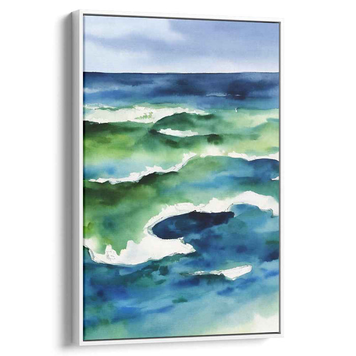 Tranquil Wash Seashore: Tranquil Watercolor Seascape Art Print