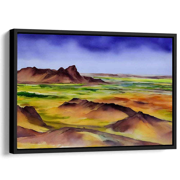 Aqua Serenity Vista: Watercolor Landscape of Serene Vistas