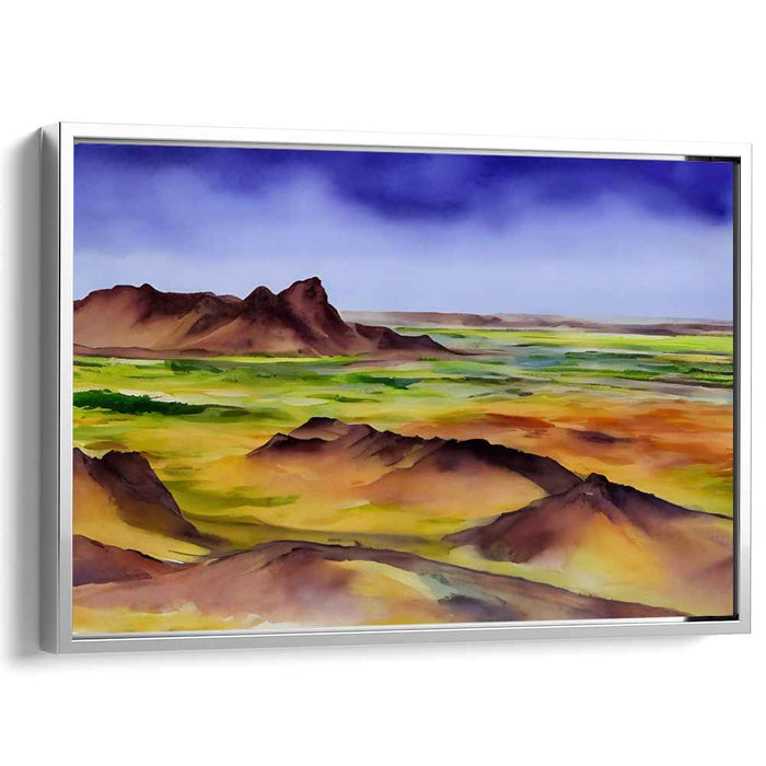Aqua Serenity Vista: Watercolor Landscape of Serene Vistas
