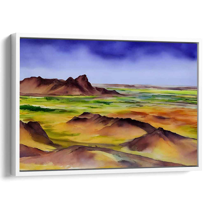 Aqua Serenity Vista: Watercolor Landscape of Serene Vistas
