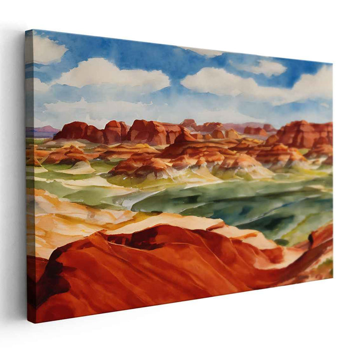 Mirage Melancholia: Realistic Desert Landscape Canvas Art Print