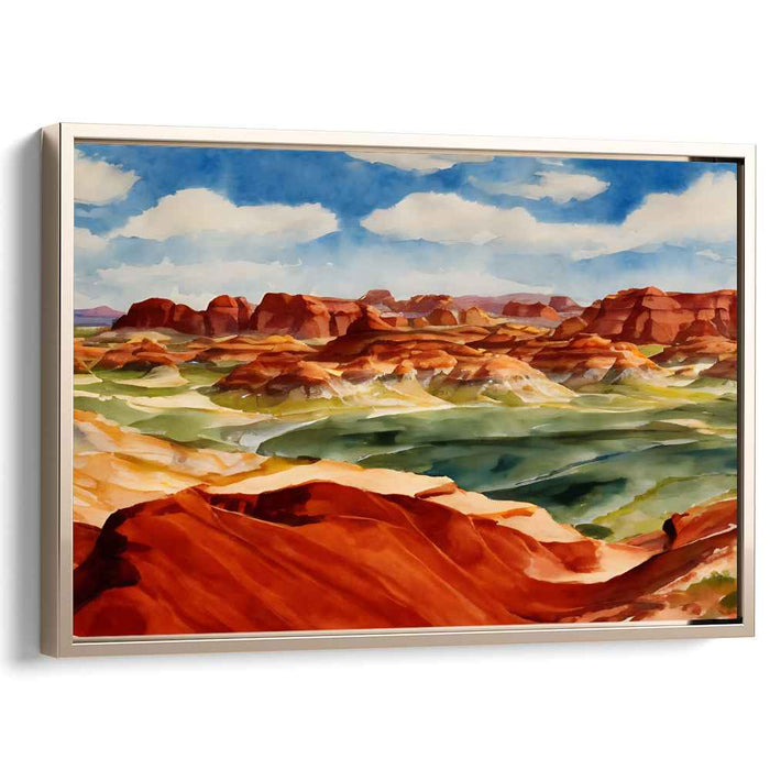 Mirage Melancholia: Realistic Desert Landscape Canvas Art Print