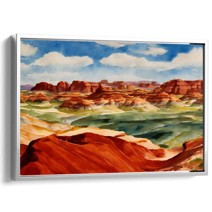 Mirage Melancholia: Realistic Desert Landscape Canvas Art Print