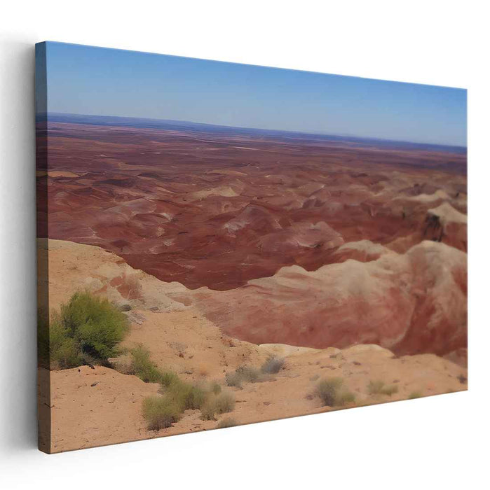 Crimson Mirage Sands: Realistic Red Sands and Dune Landscape Canvas Art