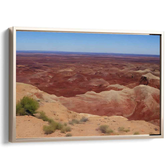 Crimson Mirage Sands: Realistic Red Sands and Dune Landscape Canvas Art