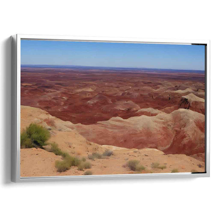 Crimson Mirage Sands: Realistic Red Sands and Dune Landscape Canvas Art