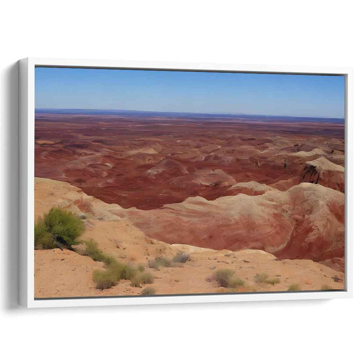 Crimson Mirage Sands: Realistic Red Sands and Dune Landscape Canvas Art
