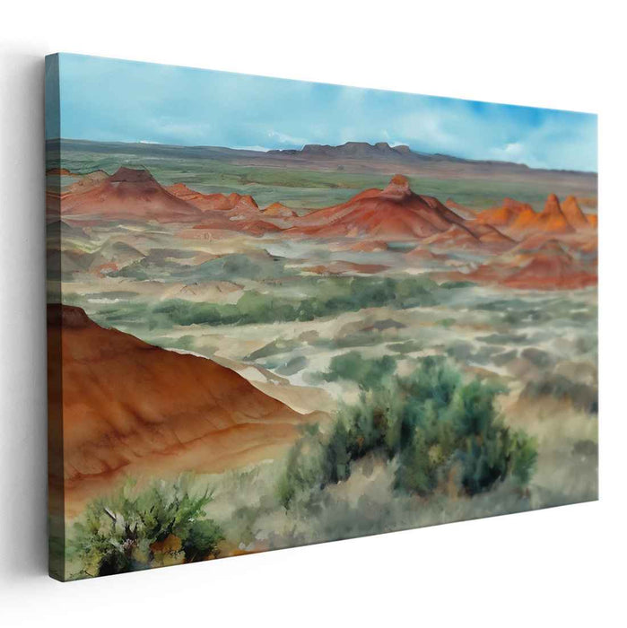 Aqueous Brushstrokes Symphony: A Watercolor Landscape Masterpiece