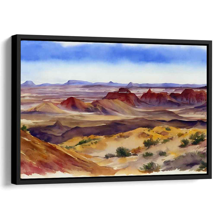 Peaceful Hue Horizon: Tranquil Watercolor Landscape Art Print