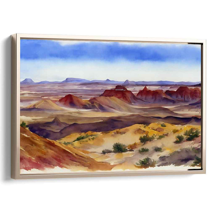 Peaceful Hue Horizon: Tranquil Watercolor Landscape Art Print