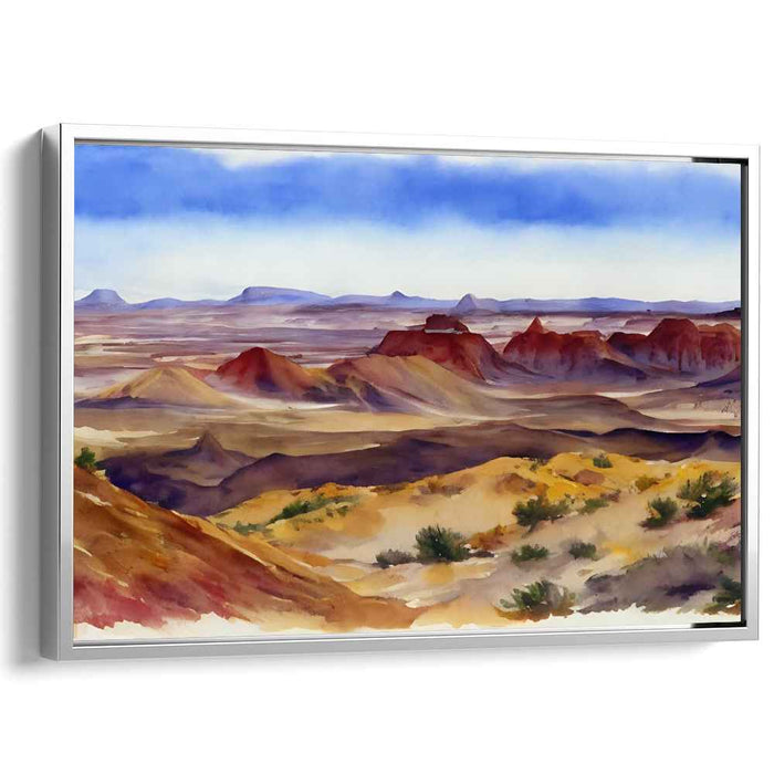 Peaceful Hue Horizon: Tranquil Watercolor Landscape Art Print