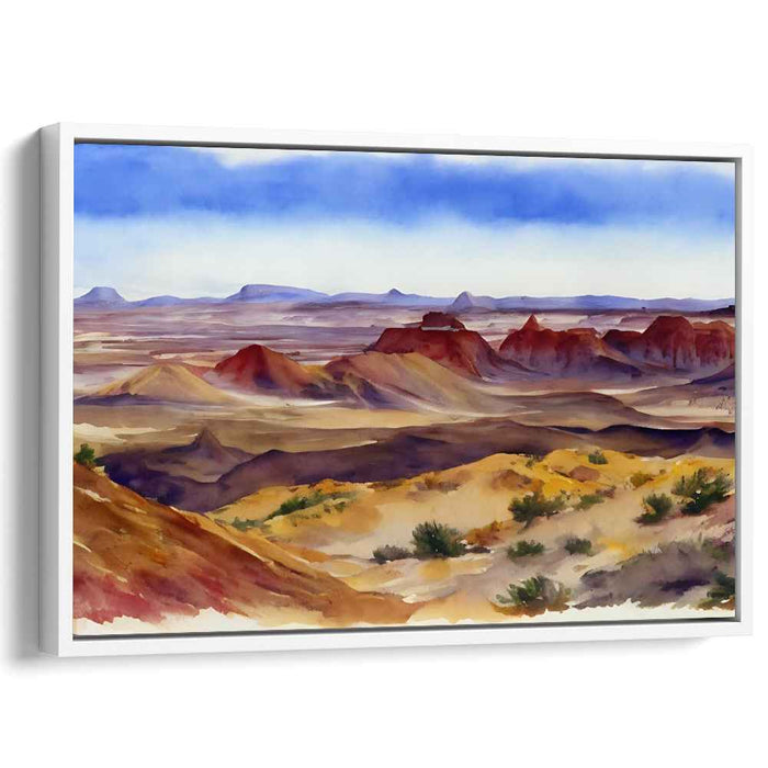 Peaceful Hue Horizon: Tranquil Watercolor Landscape Art Print