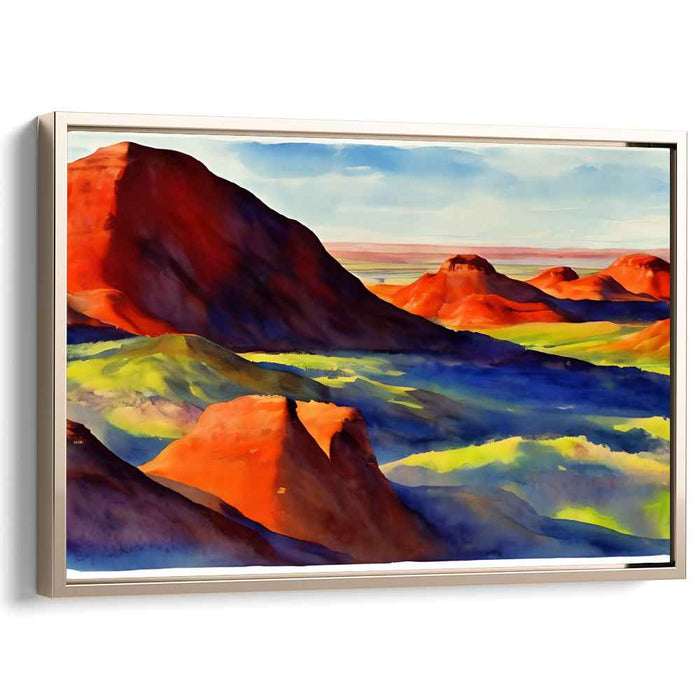 Majestic Red Mountains: Serene Sunset Landscape Canvas Art Print