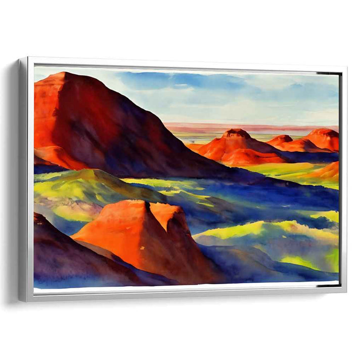 Majestic Red Mountains: Serene Sunset Landscape Canvas Art Print
