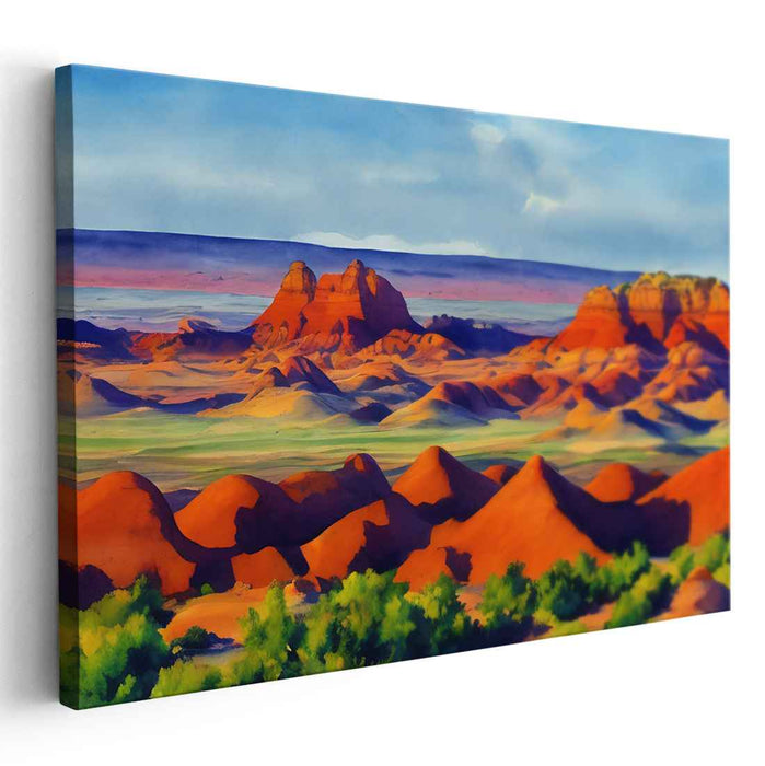 Desert Dreamscape Melody: Vivid Southwestern Landscape Canvas Art Print