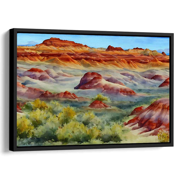 Canvas Hills Symphony: Watercolor Landscape of Rolling Hills