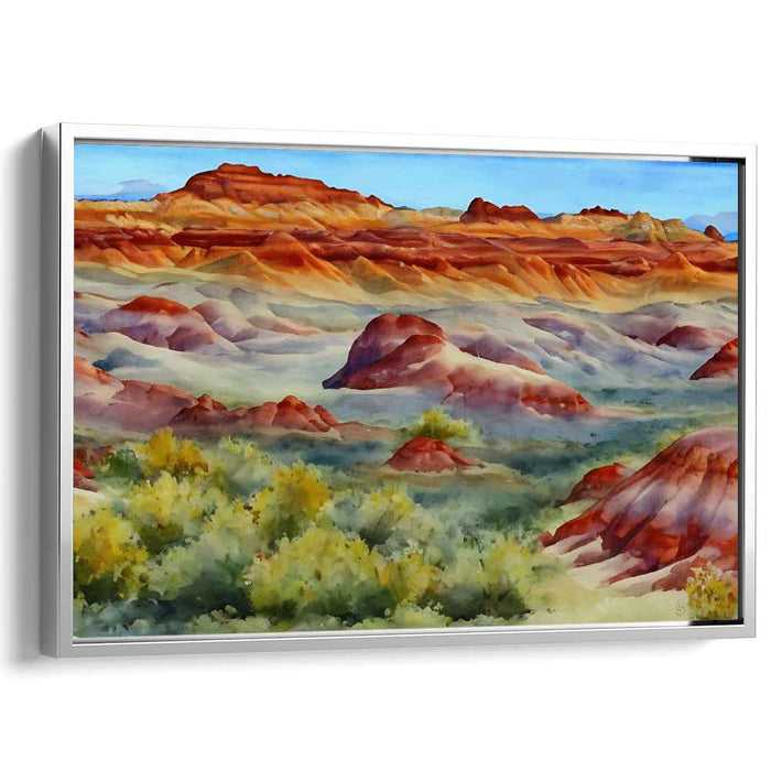 Canvas Hills Symphony: Watercolor Landscape of Rolling Hills