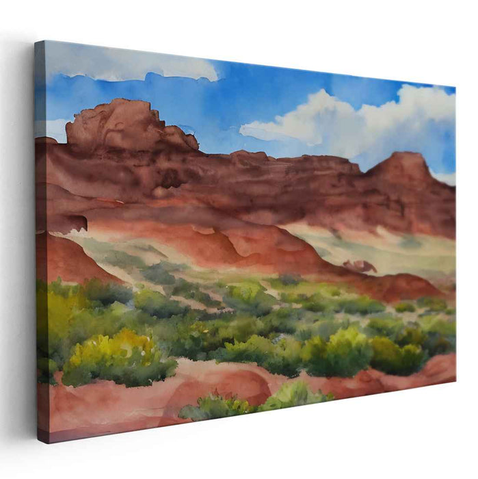 Illusion of Ravine: Serene Southwest Watercolor Vista