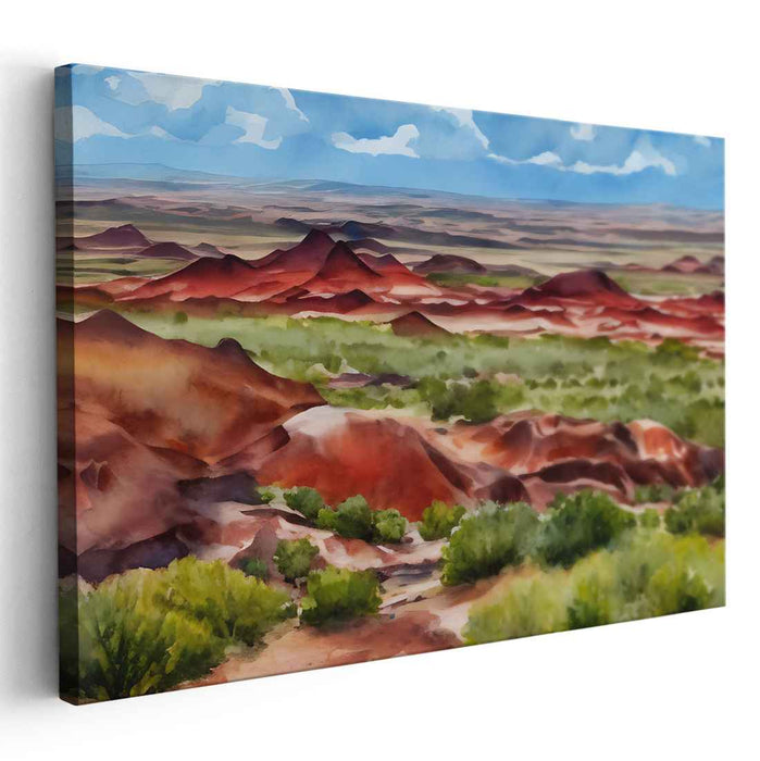 Desert Mirage Serenity: Tranquil Southwestern Landscape Watercolor Painting