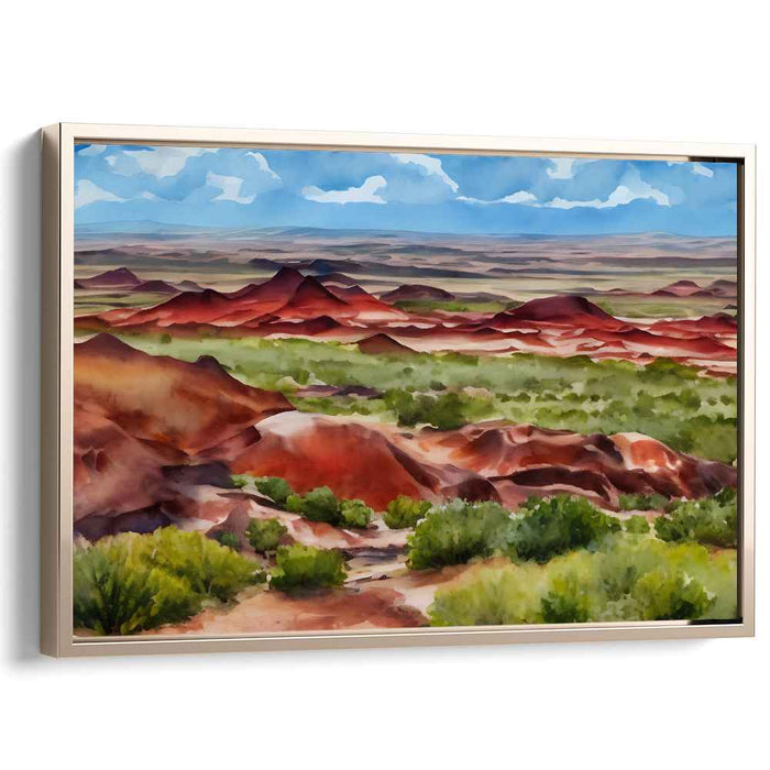 Desert Mirage Serenity: Tranquil Southwestern Landscape Watercolor Painting
