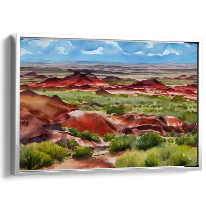 Desert Mirage Serenity: Tranquil Southwestern Landscape Watercolor Painting